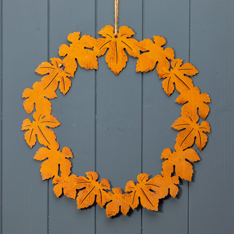 Aged Autumnal Leaf Wreath detail page